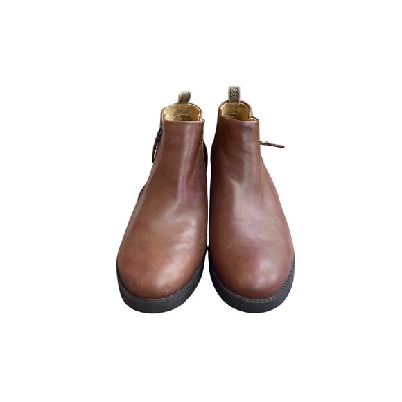 Hush Puppies Hadley Women's Bootie Shoes 6.5 Brown Cognac Side Zip Leather Boots - Picture 8 of 9